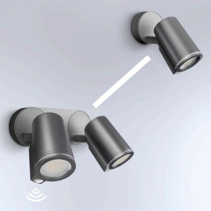 STEINEL 058654- LED Utomhusbelysning med sensor SPOT DUO 2xGU10/7,5W/230V IP44