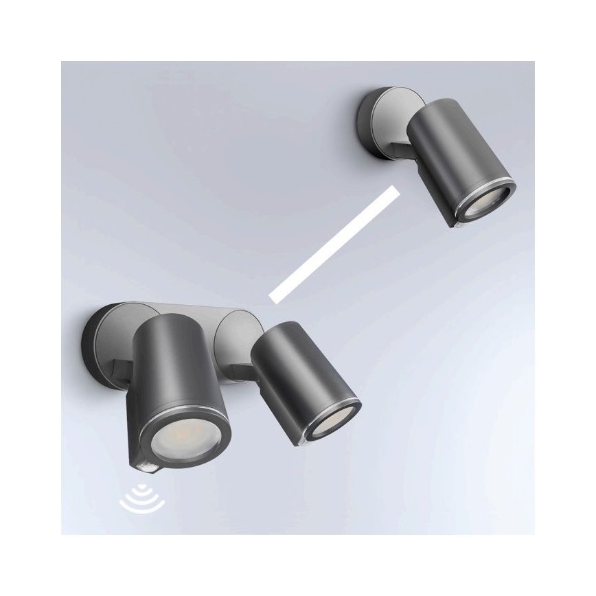 STEINEL 058654- LED Utomhusbelysning med sensor SPOT DUO 2xGU10/7,5W/230V IP44