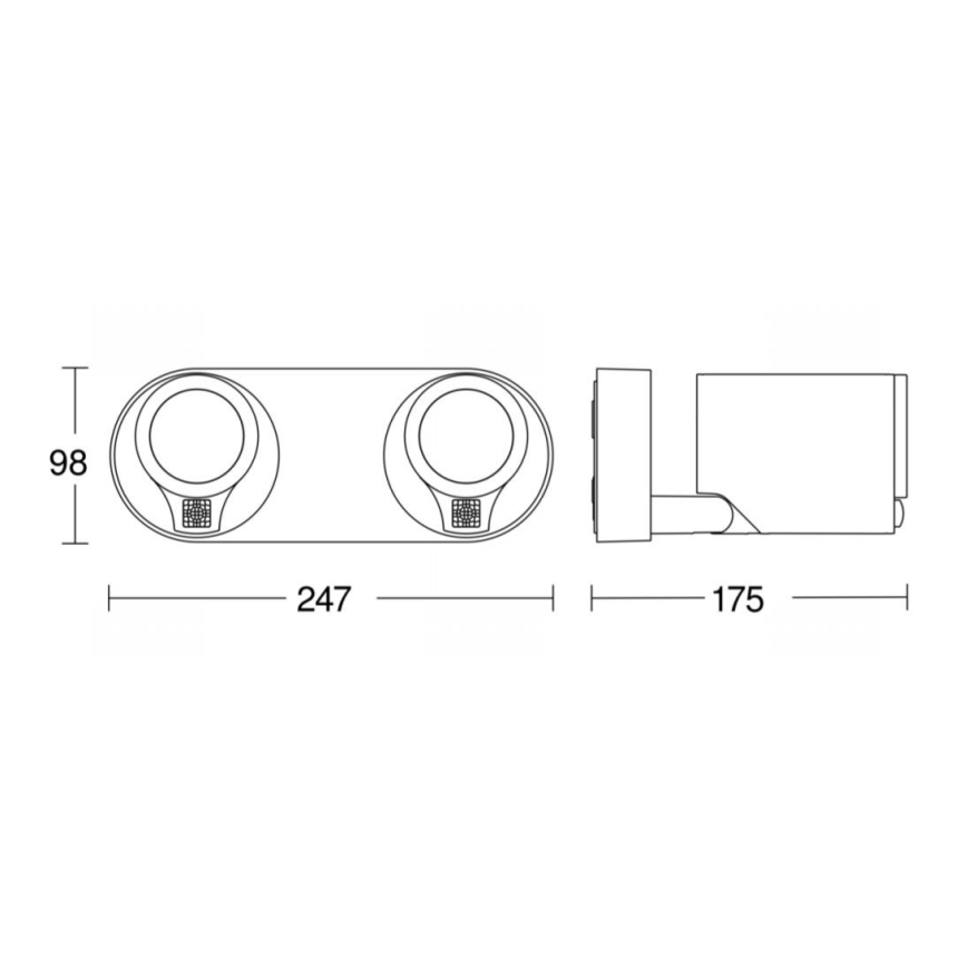STEINEL 058654- LED Utomhusbelysning med sensor SPOT DUO 2xGU10/7,5W/230V IP44