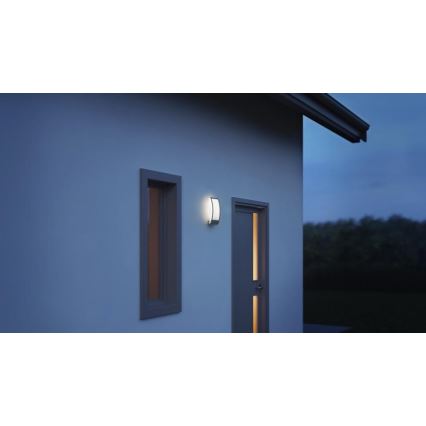 Steinel 065782 - Utomhus vägglampa  med skymningssensor  L 22 1xE27/60W/230V IP44 rostfritt 