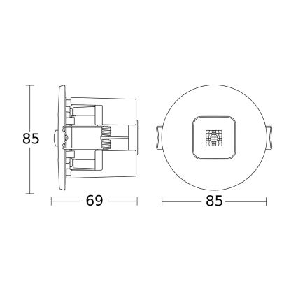 Steinel 067144 - Närvarodetektor infälld IR MICRO OFFICE DALI2