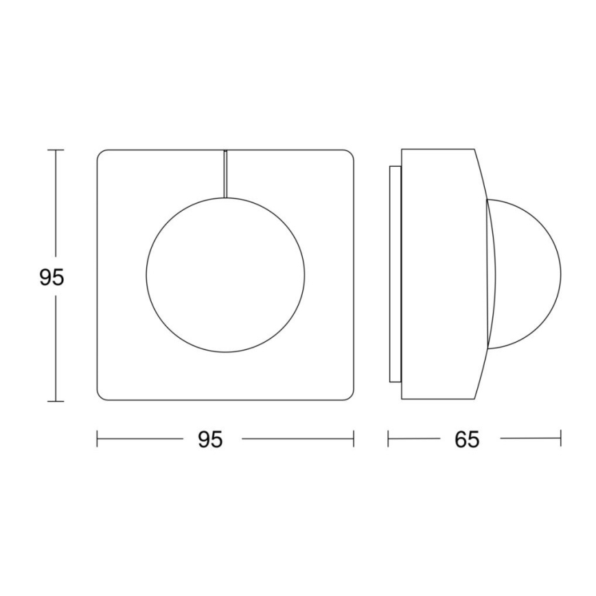 Steinel 068561 - Rörelsesensor IS 3360 40m V3 KNX IP54 fyrkant svart