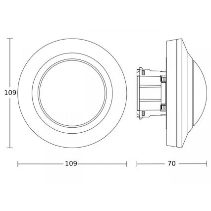 Steinel 087807 - Rörelsesensor infälld MD-8 ECO COM1 360° vit