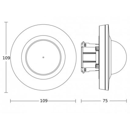 Steinel 088026 - Rörelsesensor infälld med närvarosensor PD-24 ECO KNX 360° svart