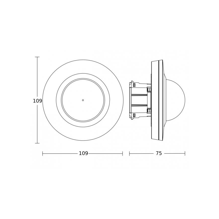 Steinel 088248 - Rörelsesensor infälld med närvarosensor PD-24 ECO DALI-2 360° svart
