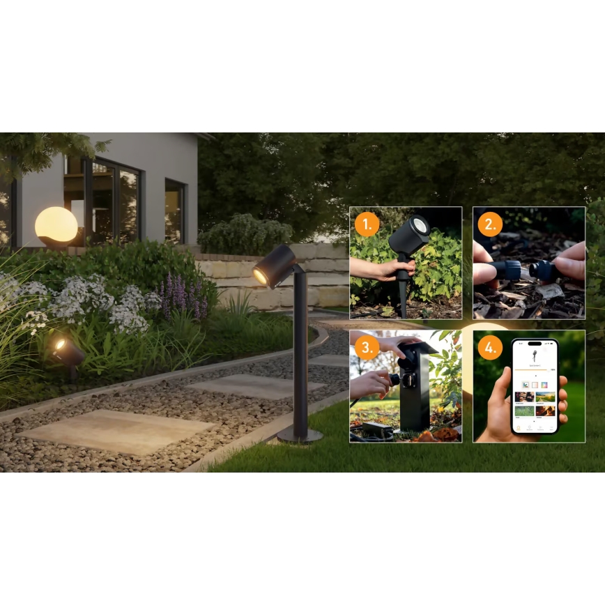 Steinel 089337 - LED RGBW Utomhuslampa LED/7,9W/24V IP65