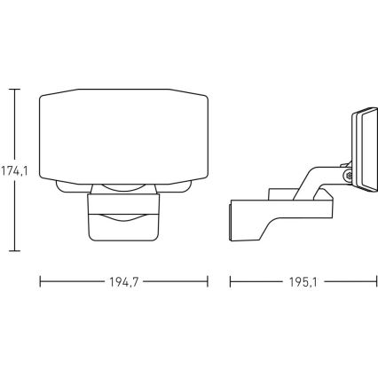 Steinel 090029 - LED strålkastare XLED PROTECT LED/13,6W/230V 3000K IP54 antracit