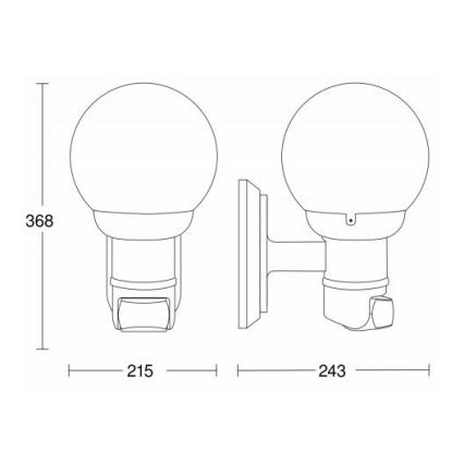 STEINEL 634315 - L 560 S Utomhusensor Vägglampa vit IP44