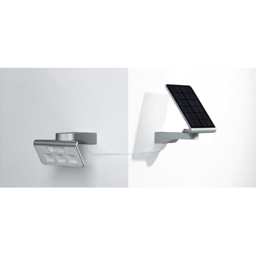 STEINEL 671013 - Solcell LED-strålkastare XSolar L-S 1,2W/LED silver IP44 2500 mAh