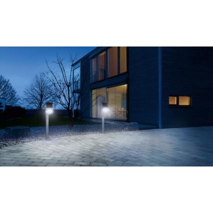 STEINEL 671211 - Solcellsdriven LED-sensorstrålkastare XSolar GL-S 0,5W/LED silver IP44 2500 mAh