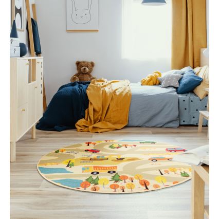 STELLA STREETS Barnmatta 120 cm beige/stadsmotiv