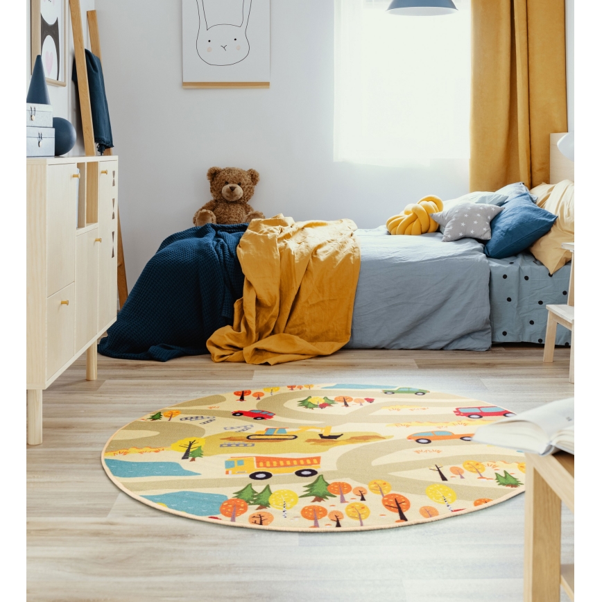 STELLA STREETS Barnmatta 120 cm beige/stadsmotiv