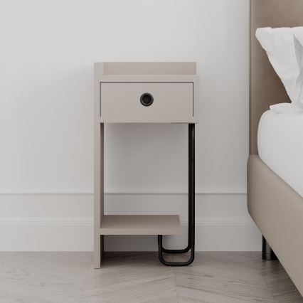 Stilrent nattduksbord SONY i taupe