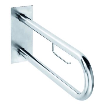 Stödhandtag 10x25 cm rostfritt stål/silver