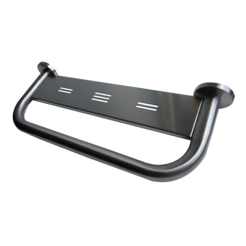 Stödhandtag med hylla 58x8 cm rostfritt stål/silverfärgad