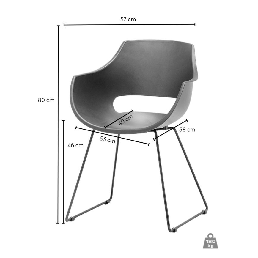 Stol ROCKY 1 st antracit