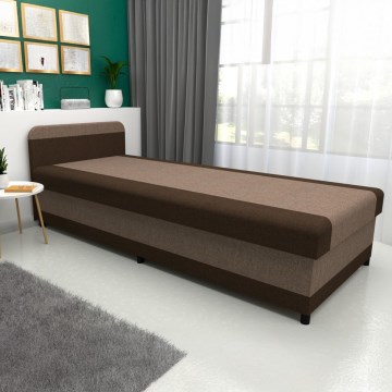 Stoppad dagbädd med förvaring TALI 80x202 brun/beige