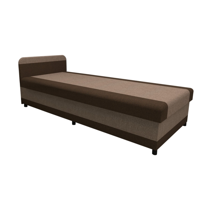 Stoppad dagbädd med förvaring TALI 80x202 brun/beige