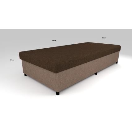 Stoppad dagbädd med förvaringsutrymme CORY 80x200 brun