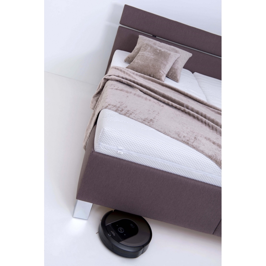 Stoppad säng med förvaring utan madrass ALIS 180x200 cm brun