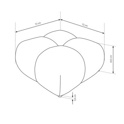 Stoppad sittpuff ALMADA 72x72 cm krämfärgad
