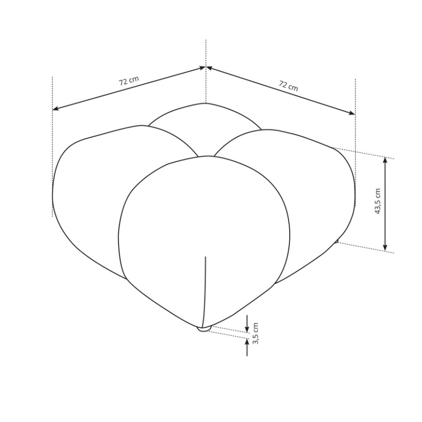 Stoppad sittpuff ALMADA 72x72 cm krämfärgad