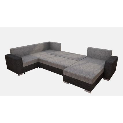 Stoppad universell bäddbar U-soffa YORK grå/beige/brun