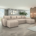 Stoppad universell U-soffa med bäddfunktion NEWPORT beige
