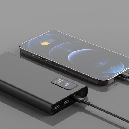 Strömbank med LED display kraftleverans  10000 mAh 3,7V svart