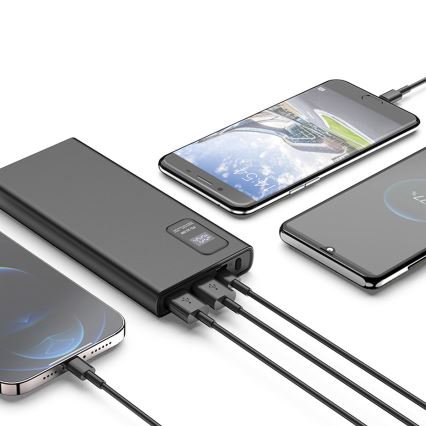 Strömbank med LED display kraftleverans  10000 mAh 3,7V svart