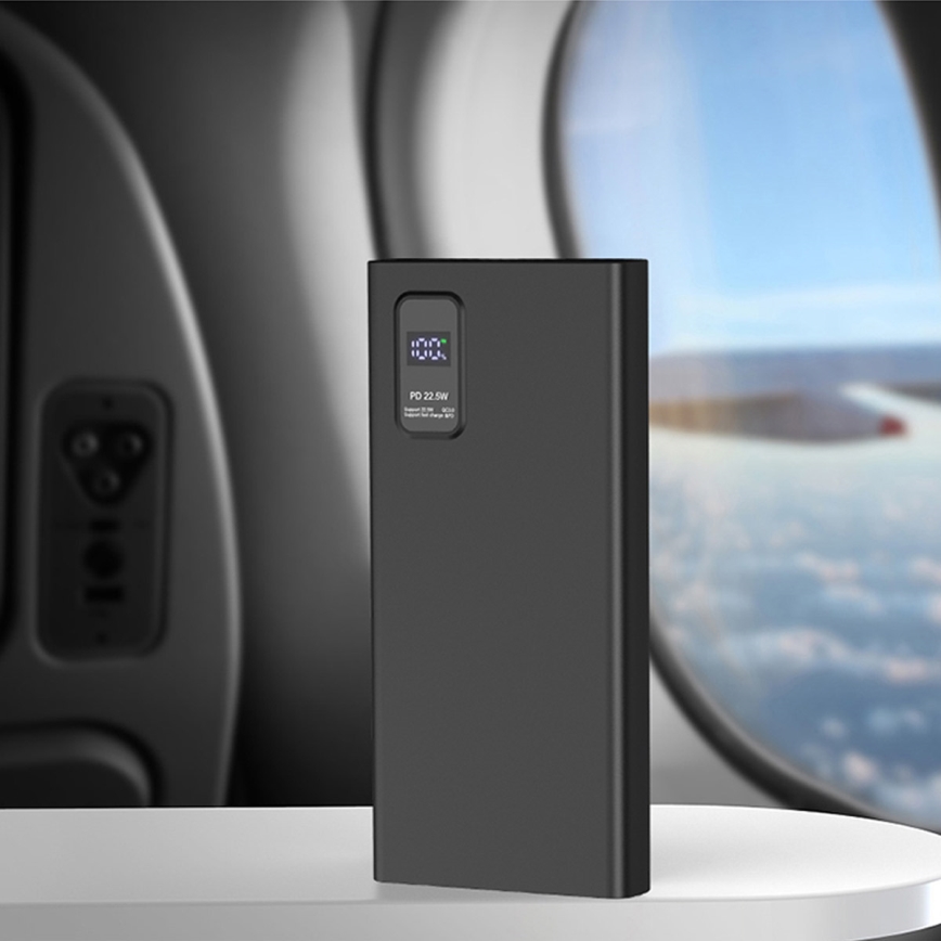 Strömbank med LED display kraftleverans  10000 mAh 3,7V svart