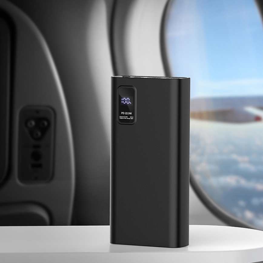 Strömbank med LED display  kraftleverans 20000 mAh 3,7V svart