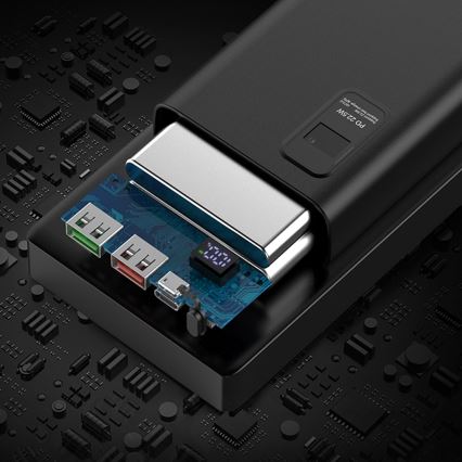 Strömbank med LED display  kraftleverans 20000 mAh 3,7V svart