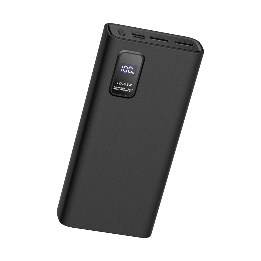 Strömbank med LED display  kraftleverans 20000 mAh 3,7V svart