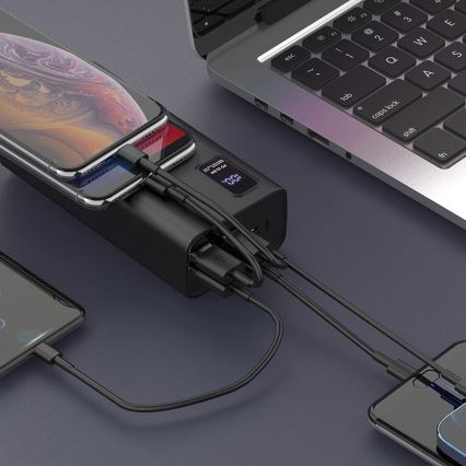 Strömbank med LED display kraftleverans  30000 mAh 3,7V svart