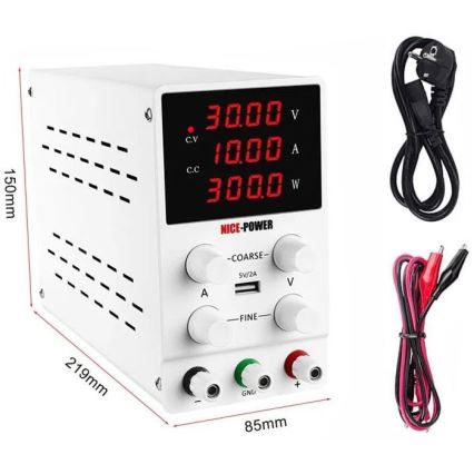 Strömförsörjning för laboratorium SPS3010 0-30V/0-10A