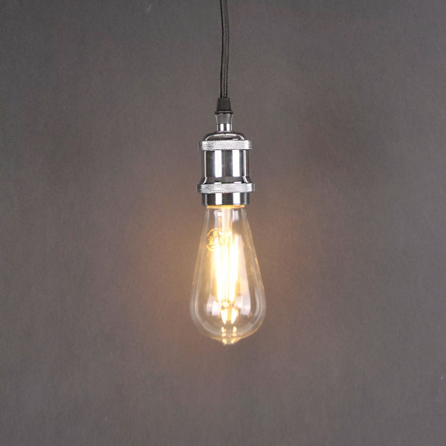 Strömkabel 1xE27/20W/230V skinande krom