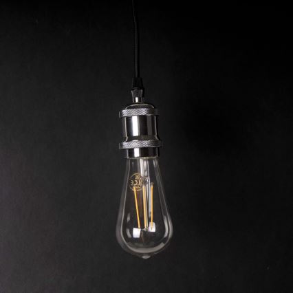 Strömkabel 1xE27/20W/230V skinande krom