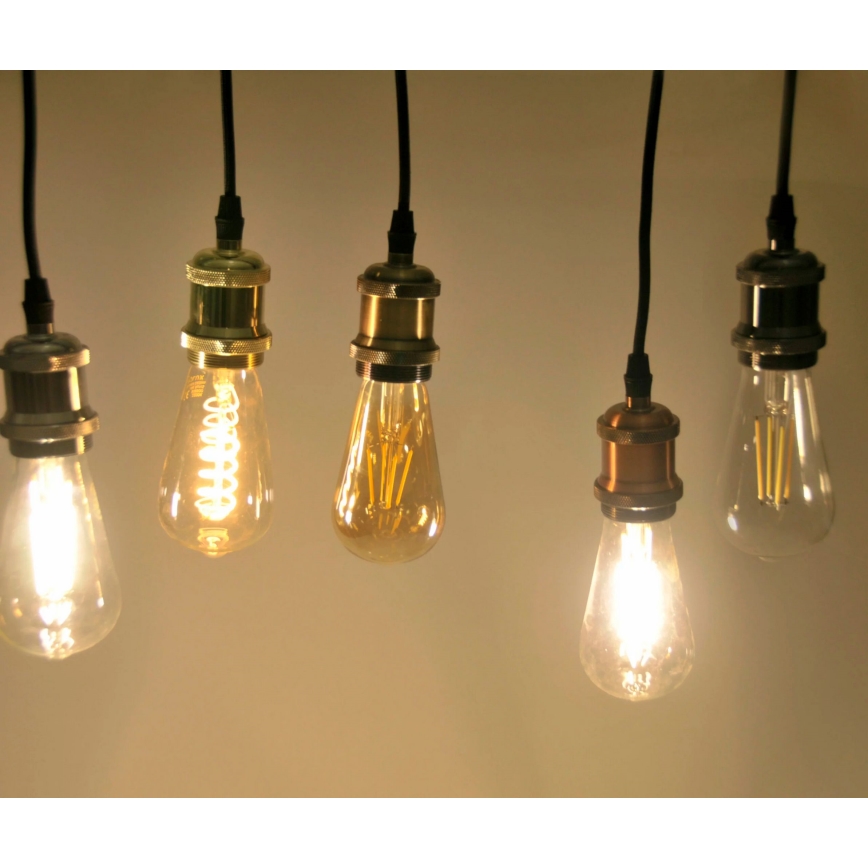 Strömkabel 1xE27/20W/230V skinande krom