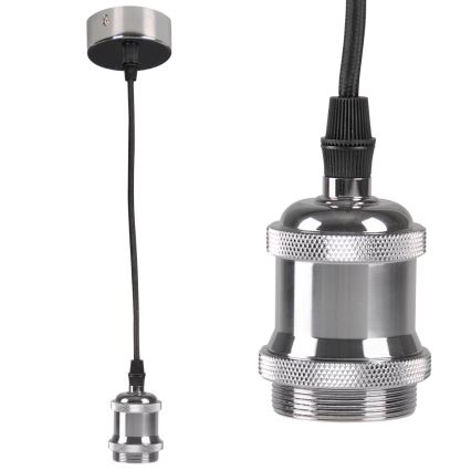 Strömkabel 1xE27/20W/230V skinande krom