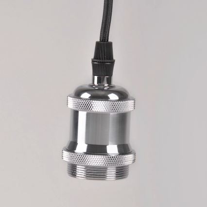 Strömkabel 1xE27/20W/230V skinande krom