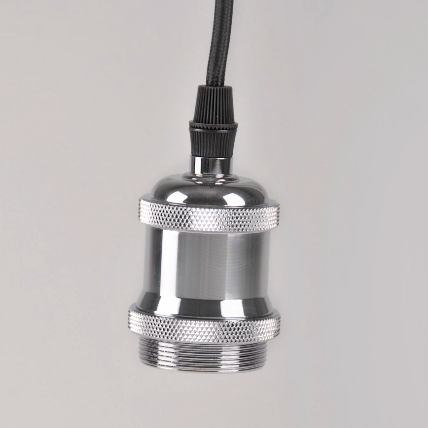 Strömkabel 1xE27/20W/230V skinande krom