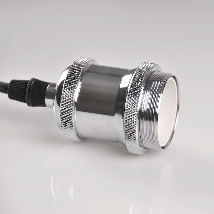 Strömkabel 1xE27/20W/230V skinande krom