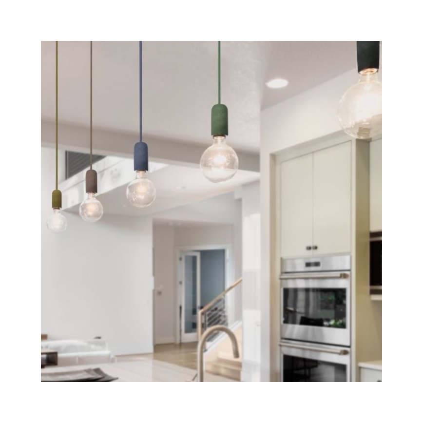 Strömkabel 1xE27/60W/230V betong/beige