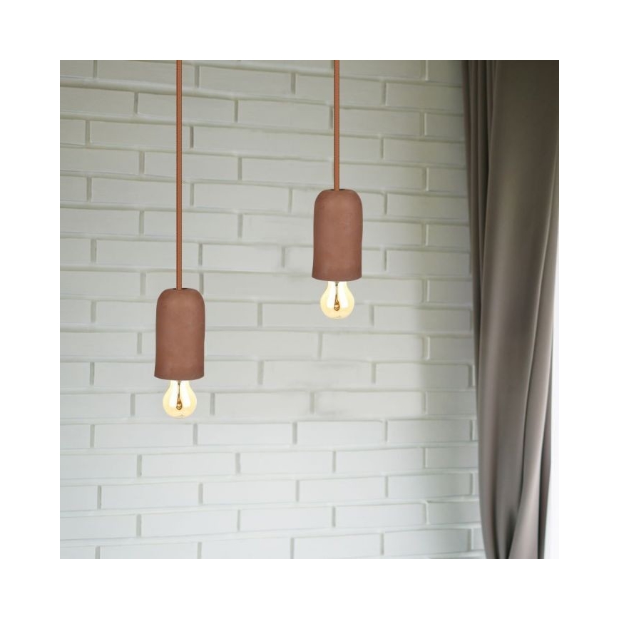 Strömkabel 1xE27/60W/230V betong/brun