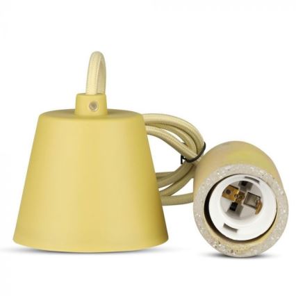 Strömkabel 1xE27/60W/230V betong/gul