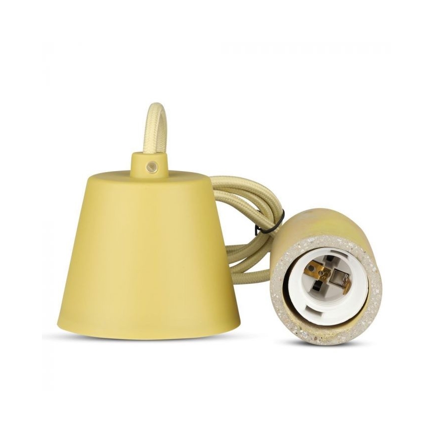 Strömkabel 1xE27/60W/230V betong/gul