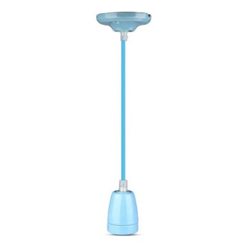 Strömkabel 1xE27/60W/230V blå/porslin