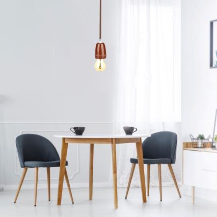 Strömkabel 1xE27/60W/230V brun/porslin