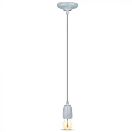 Strömkabel 1xE27/60W/230V grå/porslin